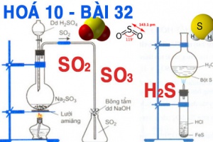 Hidro sunfua (H2S), Lưu huỳnh dioxit (SO2), Lưu huỳnh trioxit (SO3) tính chất hoá học và bài tập - hoá 10 bài 32